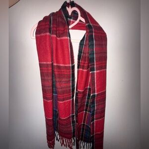 Red Plaid Scarf NWT